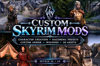 create custom skyrim racemenu characters, armor, weapons and quality mods se ae
