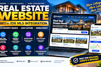 build realtor, real estate website with idx mls integration and lead capture