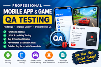 professionally test your mobile app or game for bugs