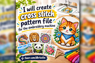 create cross stitch pattern file for the embroidery machine