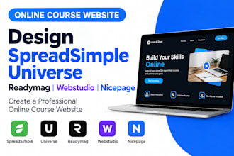 design spreadsimple universe readymag webstudio nicepage online course website