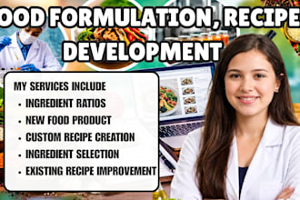 provide food formulation, recipe development and product development