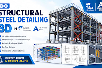 do structural steel detailing 3d in tekla structure or advanced steel