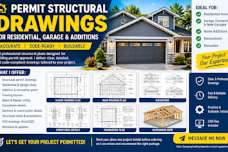 permit structural drawings for residential garage, beam calculation