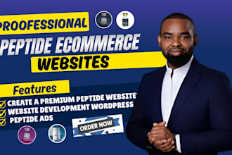 build peptide wordpress website design research peptide ecommerce landing page
