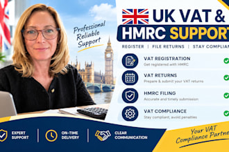 handle UK vat registration, hmrc vat return, filing and compliance