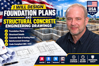 design foundation plans and structural concrete engineering drawings