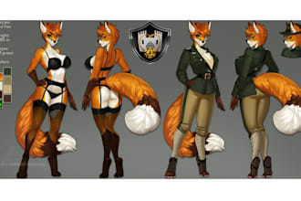 design nsfw furry ref sheet fursona furry oc anthro character reference art