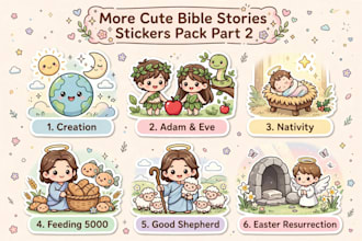 design cute christian whatsapp stickers bible stories jesus bible verses