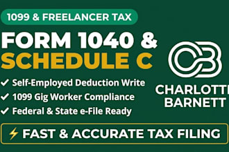 file 1040 personal tax return and schedule c for freelancers 1099