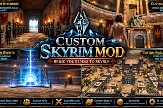 create detailed skyrim characters, custom armor, weapons and mods for se and ae