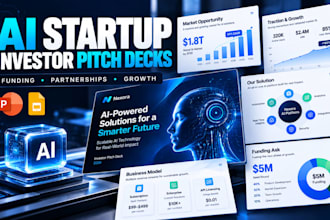 create ai startup investor pitch decks for funding and business partnerships