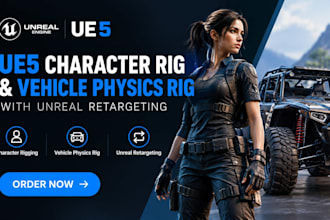 do ue5 character rig and vehicle physics rig with unreal retargeting