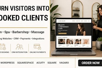 do salon appointment website, barbershop, massage, spa wix site, vagaro booking