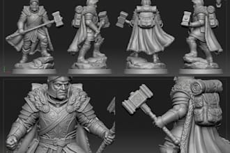 sculpt high detail 3d characters, action figures,  for 3d printing stl