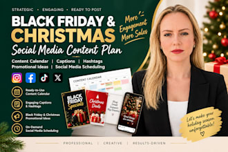 create a black friday and christmas social media content