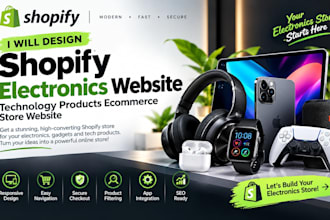 design shopify electronics website technology products ecommerce store website