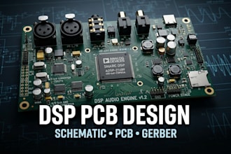 design custom dsp pcb, audio processing board, schematic and pcb layout
