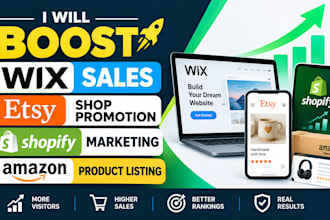 boost wix sales etsy shop promotion shopify marketing amazon product listing
