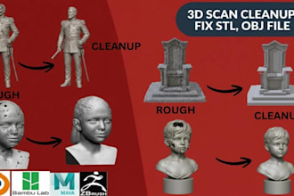 repair stl file, fix 3d mesh errors and cleanup 3d scans and make it printable
