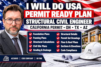do USA permit ready plan,structural civil engineer  california permit oh,tx,az