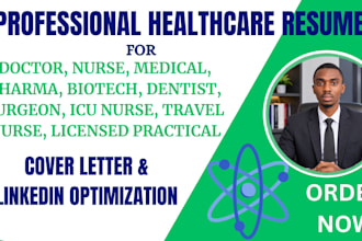 write an ats optimized healthcare resume, medical CV, and cover letter