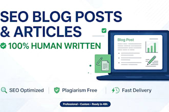 write human written SEO optimized blog posts and articles