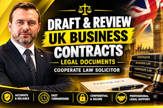 draft and review UK business contracts, legal documents, cooperate law solicitor