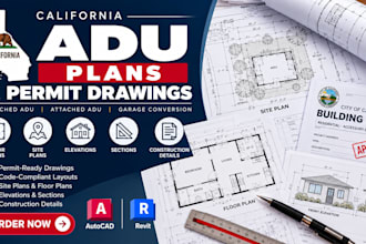prepare california adu architectural plans permit drawings