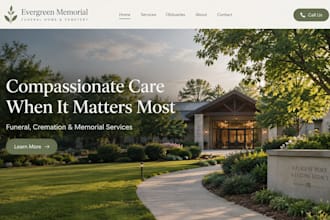 build wix funeral website memorial cremation cemetery website