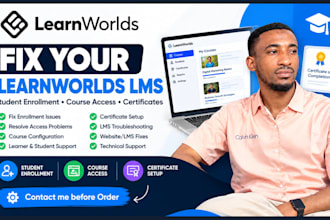 fix learnworlds course website lms student enrollment issue or certificate setup