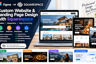 figma squarespace real estate restaurant photography saas website landing page