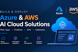 build azuru aws ai web app, cloud app, open ai chatbot, api and data solution
