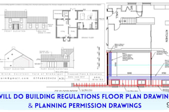 do uk building regulation floor plan drawings and planning permission drawings