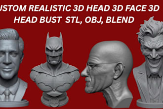 sculpt realistic 3d head bust, 3d head sculpt miniature, stl 3mf 3d printing
