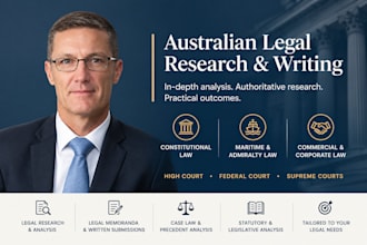 provide expert australian legal research, analysis and legal writing