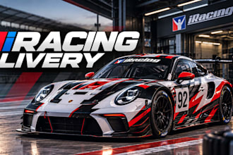 design iracing livery, custom number paint, team paint, gt3 nascar paint scheme