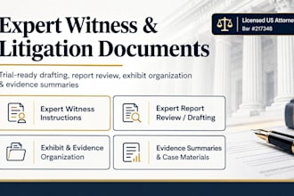 organize expert evidence, witness materials and exhibits