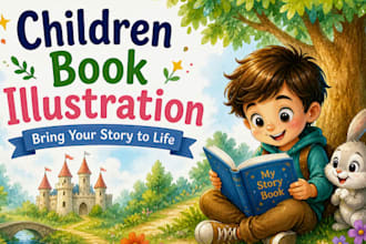 do children book illustration, book illustration, water colour for amazon KDP