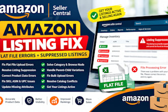 fix amazon flat file upload errors suppressed product listing issues