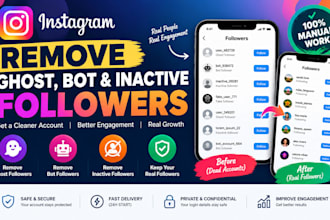 remove ghost, bot and inactive instagram followers