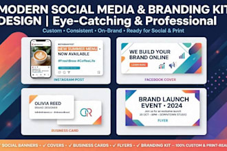 design modern social media banners, covers, and branding kits design modern