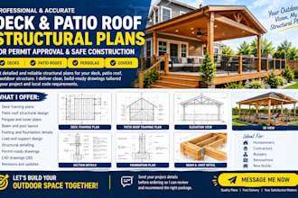 design deck framing plans and patio roof structural drawings