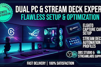 setup dual pc streaming, elgato capture card, and stream deck