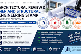 architectural review mep and structural engineering stamp in florida texas al az