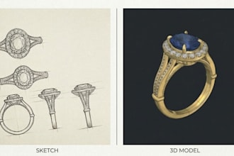 do 3d cad jewelry design 3d cad modeling 3d jewelry render for 3d printing