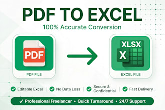 convert pdf to excel, image to excel with 100 percent accuracy
