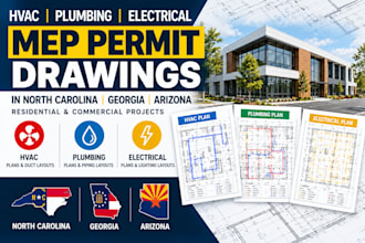 create mep permit drawings in north carolina georgia arizona