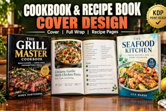 design a cookbook or recipe book cover and interior layouts for amazon KDP print