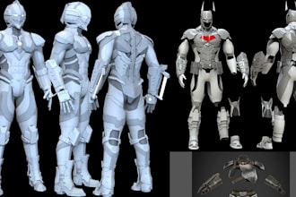 design wearable 3d cosplay armor, helmets, masks, anime cosplay model, pepakura